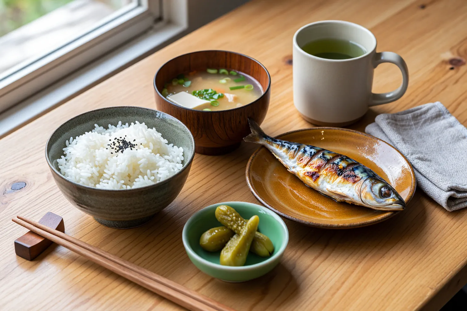 手づくりの器で整えた朝ごはんの食卓