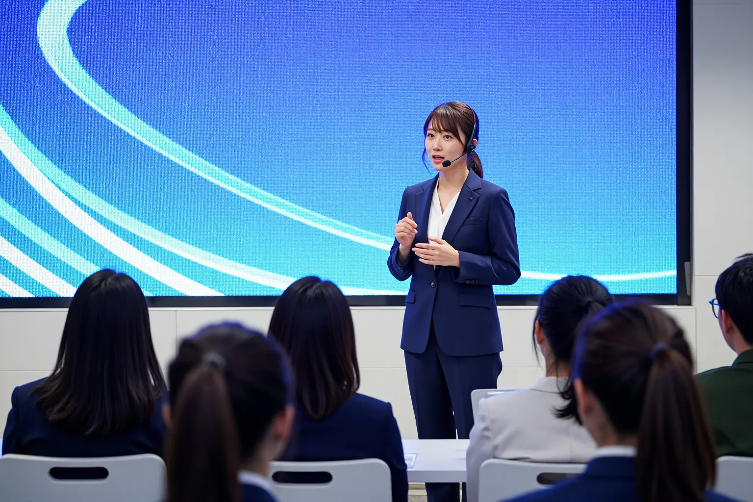 ステージで講演する登壇者