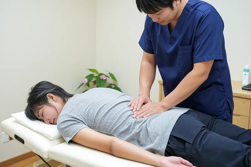 腰の施術の様子